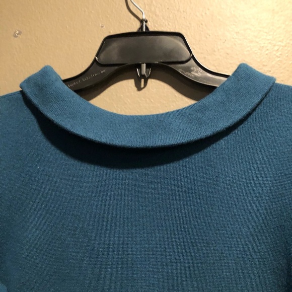 Talbot Teal Knot Top With Collar size Small - Picture 5 of 7